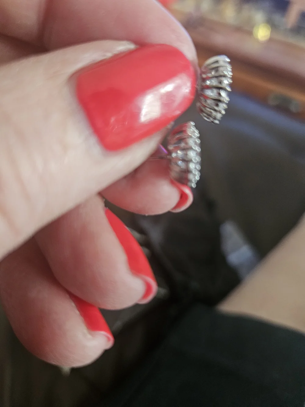 Genevive Marie  Solitaire Halo Stud Earrings New
